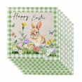 thumbnail image 1 of Cloth Napkins Set of 8 - 20x20 Inches, Happy Easter Bunny Washable Reusable Table Napkins, Spring Floral Burlap Sage Green Plaid Soft & Absortbent Dining Napkin for Party Wedding Hotel Restaurant, 1 of 8
