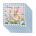 thumbnail image 1 of Cloth Napkins Set of 8 - 20x20 Inches, Happy Easter Bunny Washable Reusable Table Napkins, Spring Floral Pink Blue Plaid Soft & Absortbent Dining Napkin for Party Wedding Hotel Restaurant, 1 of 8
