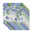 thumbnail image 1 of Cloth Napkins Set of 8 - 20x20 Inches, Purple Hydrangea Washable Reusable Table Napkins, Spring Eucalyptus Butterfly Grey Plaid Soft & Absortbent Dining Napkin for Party Wedding Hotel Restaurant, 1 of 9