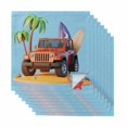 thumbnail image 1 of Cloth Napkins Set of 8 - 20x20 Inches, Red Car Washable Reusable Table Napkins, Cartoon Funny Summer Palm Tree Sandy Starfish Soft & Absortbent Dining Napkin for Party Wedding Hotel Restaurant, 1 of 8