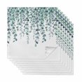 thumbnail image 1 of Cloth Napkins Set of 8 - 20x20 Inches, Teal Green Eucalyptus Leaves Washable Reusable Table Napkins, Spring Plants Leaves Country Soft & Absortbent Dining Napkin for Party Wedding Hotel Restaurant, 1 of 8