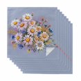 thumbnail image 1 of Cloth Napkins Set of 8 - 20x20 Inches, Watercolor Flowers Washable Reusable Table Napkins, Farmhouse Spring Botanical Daisy Plants Soft & Absortbent Dining Napkin for Party Wedding Hotel Restaurant, 1 of 8
