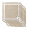 thumbnail image 1 of Cloth Napkins Set of 8 - 20x20 Inches, White Striped Grid Washable Reusable Table Napkins, Modern Simple Vertical Stripes Beige Soft & Absortbent Dining Napkin for Party Wedding Hotel Restaurant, 1 of 9