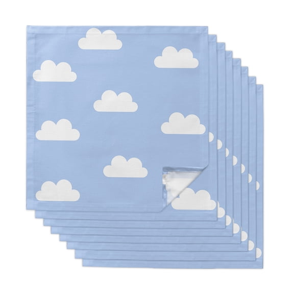 Cloth Napkins Set of 8 Blue Sky Clouds Cocktail Napkins Calm Atmosphere Washable Reusable Soft Dinner Table Napkins for Dinner Party Banquet Hotel Holiday Everyday Use 20x20 Inch