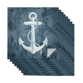 Cloth Napkins Set of 8 Nautical Anchor Cocktail Napkins Rustic Blue ...