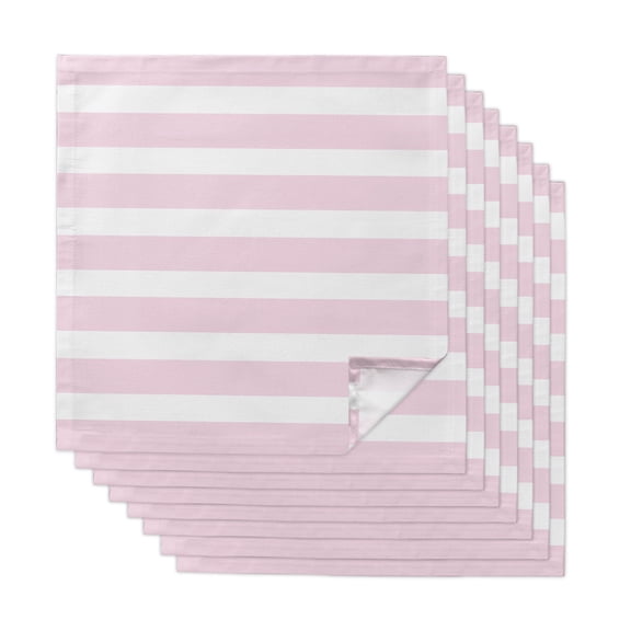 Cloth Napkins Set of 8 Pink Striped Cocktail Napkins Classic Stripes Lines Washable Reusable Soft Dinner Table Napkins for Dinner Party Banquet Hotel Holiday Everyday Use 20x20 Inch
