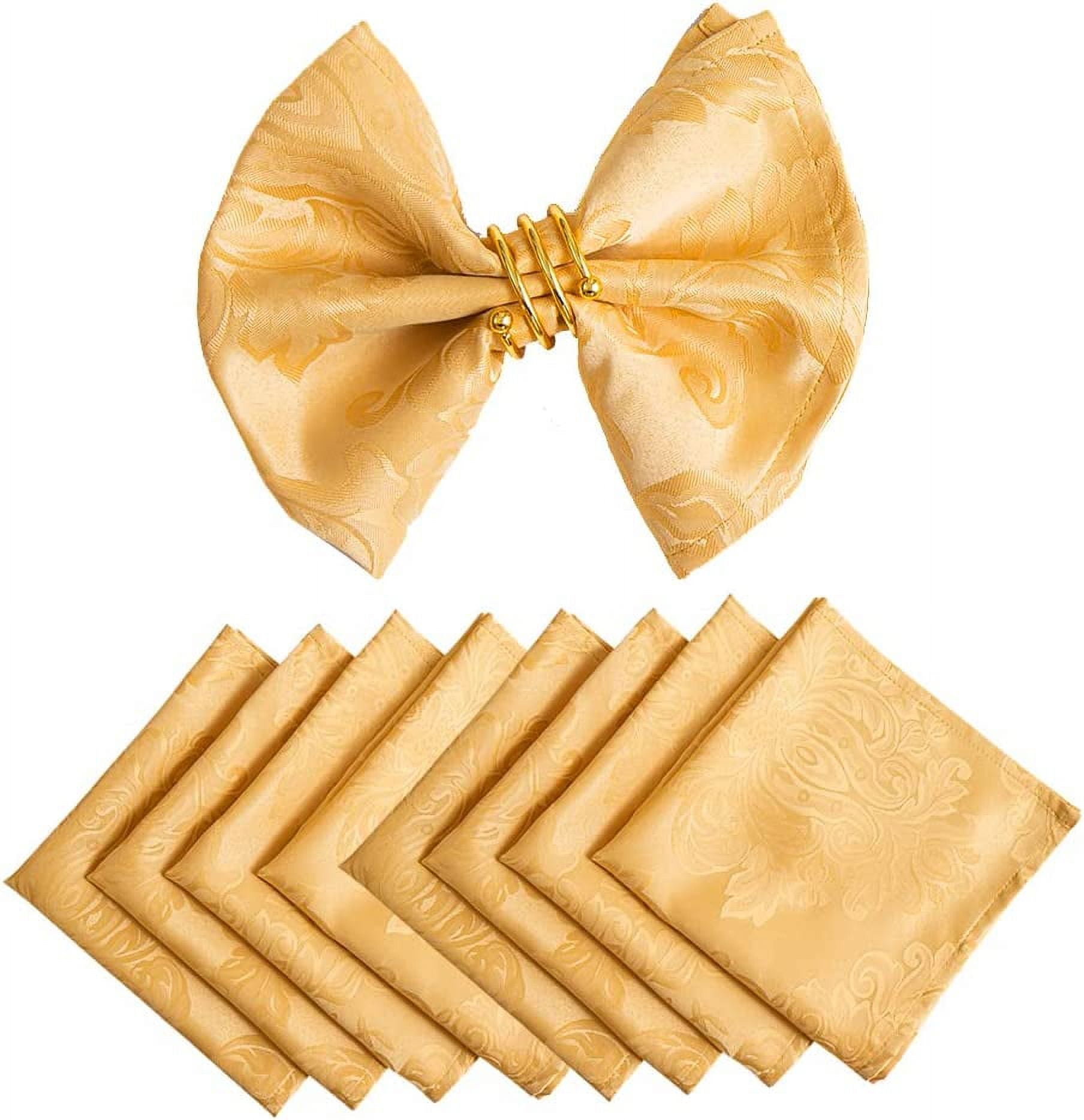 Cloth Napkins Set of 8 Square 17x17 Inch Jacquard Fabric Polyester