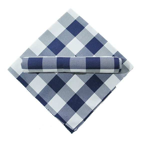 Cloth Napkins Set of 12, Dinner Napkins Cloth Washable, Plaid Checks Cloth Napkins, Soft, Durable, 48*48cm - Blue and white