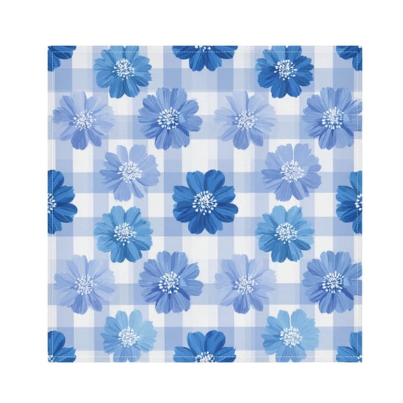 Cloth Napkins Set of1 100% Satin Peachskin Velvet 20x20inx1 Napkins Cloth napkins are washable Soft and Absorbent Beautiful Blue Gardenias