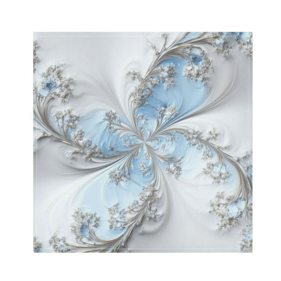 Cloth Napkins Set of1 100% Satin Peachskin Velvet 20x20inx1 Napkins Cloth napkins are washable Soft and Absorbent Gentle White-blue Tones