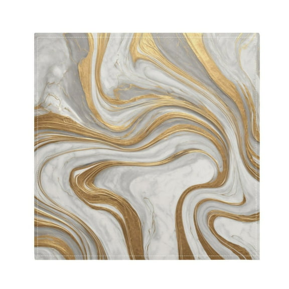 Cloth Napkins Set of1 100% Satin Peachskin Velvet 20x20inx1 Napkins Cloth napkins are washable Soft and Absorbent Gold and White Marble