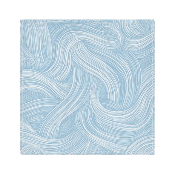Cloth Napkins Set of1 100% Satin Peachskin Velvet 20x20inx1 Napkins Cloth napkins are washable Soft and Absorbent Light Blue Wavy Lines