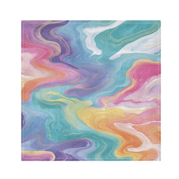 Cloth Napkins Set of1 100% Satin Peachskin Velvet 20x20inx1 Napkins Cloth napkins are washable Soft and Absorbent Rainbow-colored Twists