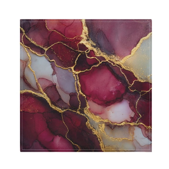 Cloth Napkins Set of1 100% Satin Peachskin Velvet 20x20inx1 Napkins Cloth napkins are washable Soft and Absorbent Wine-red Marble