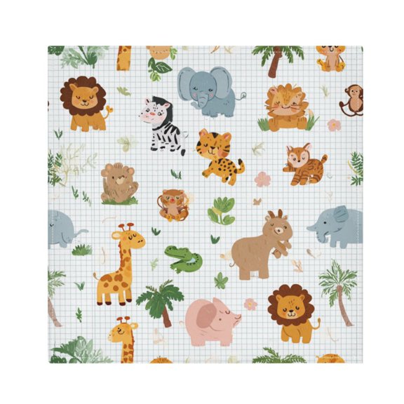 Cloth Napkins Set of1 100% Satin Peachskin Velvet 20x20inx1 Napkins Cloth napkins are washable Soft and Absorbent Zoo Party