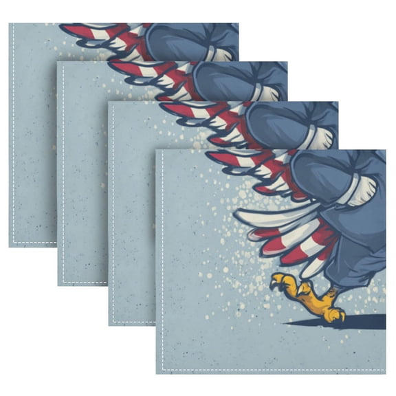 Cloth Napkins Set of4 100% Satin Peachskin Velvet 20x20inx4 Napkins Cloth napkins are washable Soft and Absorbent Beer-drinking Eagle