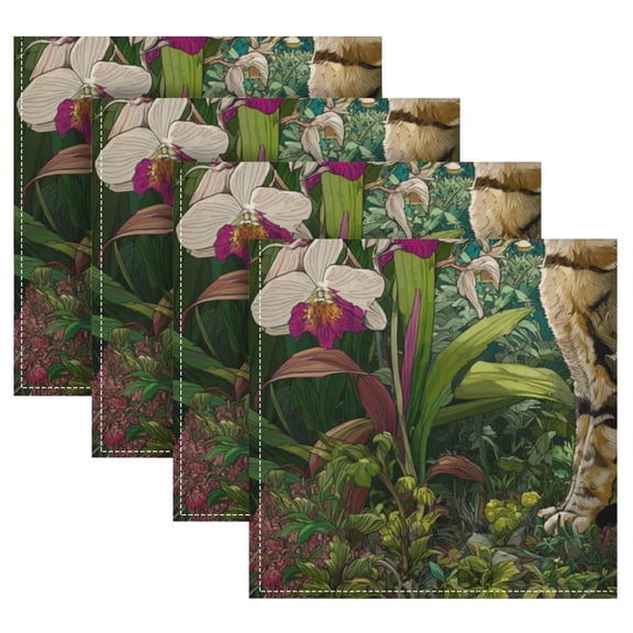 Cloth Napkins Set of4 100% Satin Peachskin Velvet 20x20inx4 Napkins Cloth napkins are washable Soft and Absorbent Tabby in The Garden