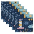 thumbnail image 1 of Cloth Napkins Set of6 100% Satin Peachskin Velvet 20x20inx6 Napkins Cloth napkins are washable Soft and Absorbent Maritime Paradise, 1 of 8