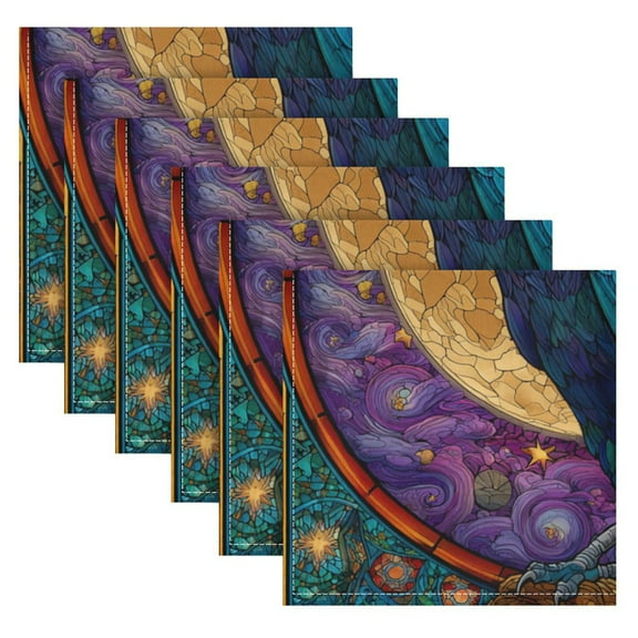 Cloth Napkins Set of6 100% Satin Peachskin Velvet 20x20inx6 Napkins Cloth napkins are washable Soft and Absorbent Purple Majestic Raven