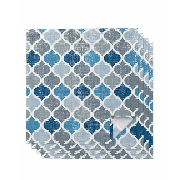 Cloth Napkins Vintage Moroccan Geometric Lattice Washable Soft Kitchen Dinner Napkin Set of 4