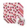 thumbnail image 1 of Cloth Napkins Watercolor Pastoral Strawberry Flower Washable Soft Kitchen Dinner Napkin Set of 6,Pink Fruit Floral Theme Reusable Cocktail Napkins for Wedding Holiday Party Event,20x20In, 1 of 7