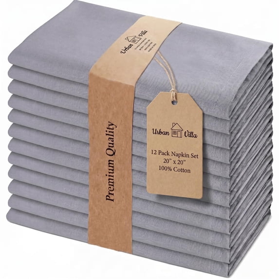 Text Tile Material Cloth Napkinston 20x20 (set Of 12) Gray - Walmart.com