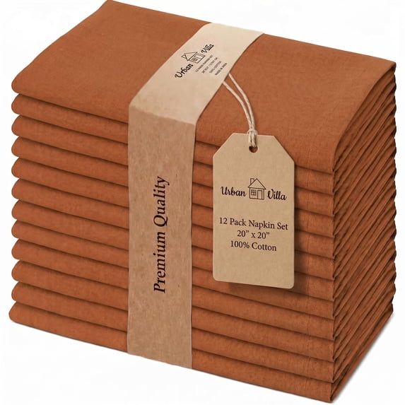 Text Tile Material Cloth Napkinston 20x20 (set Of 12) Rust - Walmart.com