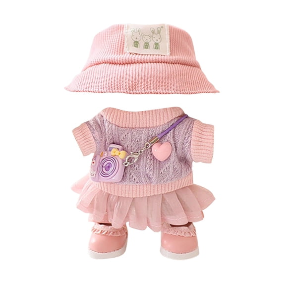 Cloth Pendant Clothes Set For Dolls, Includes Sweaters Skirts Hats Shoes And Detachable Accessories, High-Fidelity Design With Elastic Cuff And Soft Fabrics, Not Including Dolls