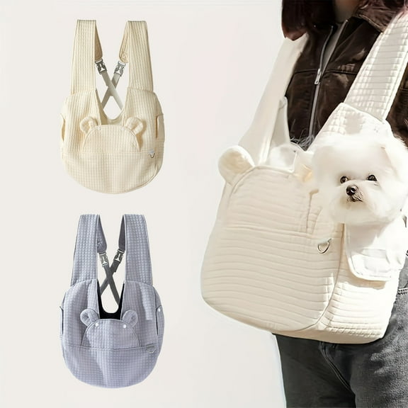 Cloth Pet Carrier Pet Backpack Travel Bag for Small Dogs and Cats Chest Front Carrier 41x38x14cm 12 Pound Limit,Beige 1Pcs JASKFLY