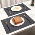 thumbnail image 1 of Cloth Placemats,Fabric Mat,Cotton Linen Blend Machine Washable Double Layered Durable Place Mats Heat Resistant Placemats Wrinkle Free Thick Fabric Dining Table Mats(Black), 1 of 7