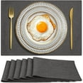 thumbnail image 1 of Cloth Placemats Set of 4, Cotton Linen Blend Machine Washable Double Layered Place Mats, Heat Resistant Placemats Wrinkle Free Thick Fabric Dining Table Mats for Indoors & Outdoors, 1 of 7