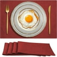 thumbnail image 1 of Cloth Placemats Set of 4, Cotton Linen Blend Machine Washable Double Layered Place Mats, Heat Resistant Placemats Wrinkle Free Thick Fabric Dining Table Mats for Indoors & Outdoors, 1 of 8