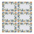thumbnail image 1 of Cloth Placemats Set Of 6 Linen Durable Table Mats White Blue Pumpkin Leaf Place Mats for Dining Table Kitchen, 1 of 2