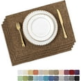 thumbnail image 1 of Cloth Placemats Set of 4 Heat Resistant Dining Table Place Mats Linen Kitchen Table Mats, Brown, 1 of 6