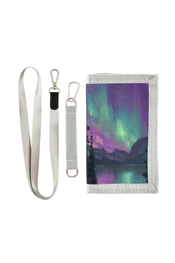 Cloth Purse Boys' Novelty Wallets Girls' Novelty Wallets Men's Wallets Women's Wallets Card Wallet Cash Wallet Student ID Bag Coin Wallet Beautiful Aurora Pattern