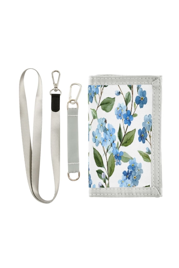 Cloth Purse Boys' Novelty Wallets Girls' Novelty Wallets Men's Wallets Women's Wallets Card Wallet Cash Wallet Student ID Bag Coin Wallet Beautiful Blue Flowers Cute