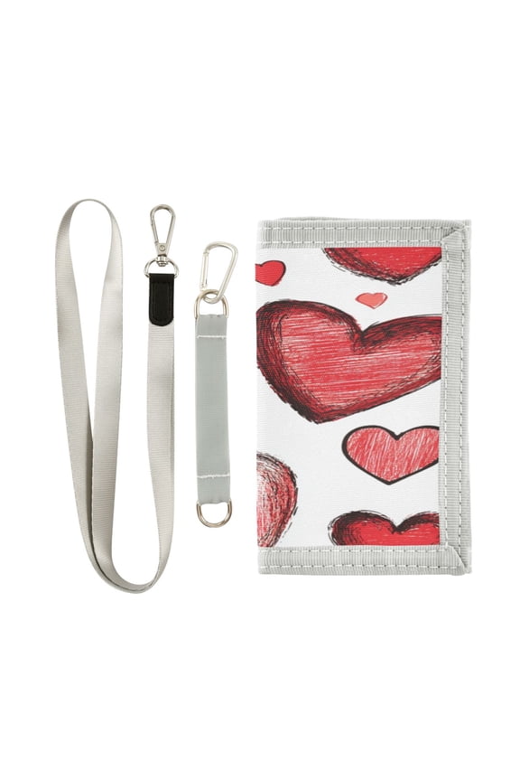 Cloth Purse Boys' Novelty Wallets Girls' Novelty Wallets Men's Wallets Women's Wallets Card Wallet Cash Wallet Student ID Bag Coin Wallet Beautiful Lines Red Love