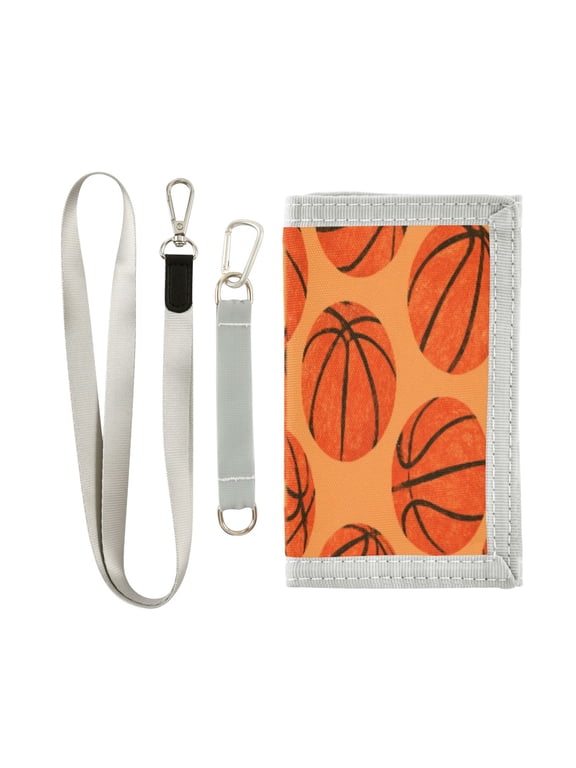 Cloth Purse Boys' Novelty Wallets Girls' Novelty Wallets Men's Wallets Women's Wallets Card Wallet Cash Wallet Student ID Bag Coin Wallet Bold Orange Basketball