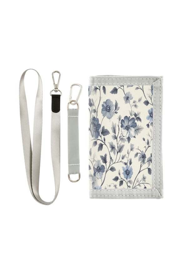 Cloth Purse Boys' Novelty Wallets Girls' Novelty Wallets Men's Wallets Women's Wallets Card Wallet Cash Wallet Student ID Bag Coin Wallet Cool Blue Flower