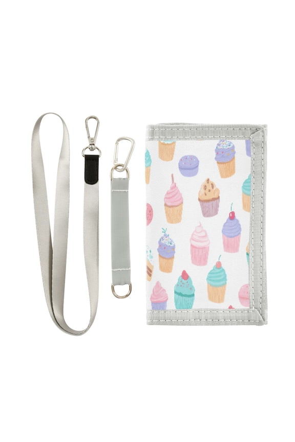 Cloth Purse Boys' Novelty Wallets Girls' Novelty Wallets Men's Wallets Women's Wallets Card Wallet Cash Wallet Student ID Bag Coin Wallet Cupcake Pattern Pastel