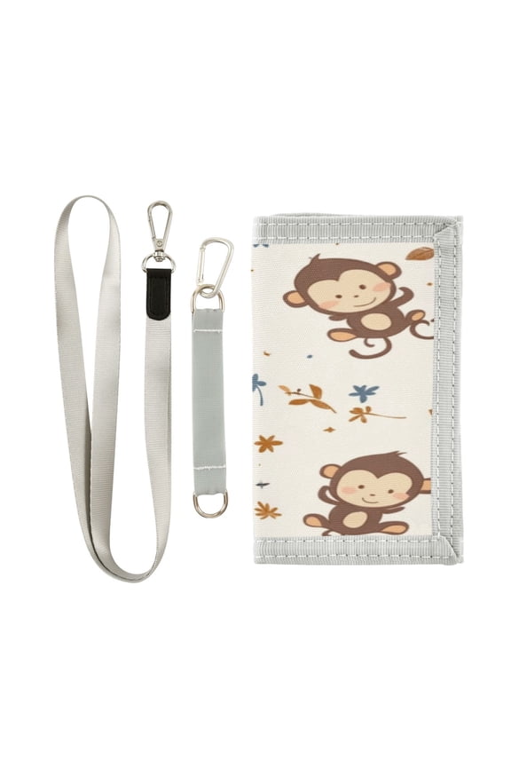 Cloth Purse Boys' Novelty Wallets Girls' Novelty Wallets Men's Wallets Women's Wallets Card Wallet Cash Wallet Student ID Bag Coin Wallet Cute Brown Cartoon Monkey