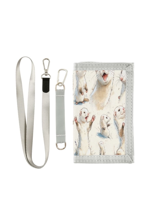 Cloth Purse Boys' Novelty Wallets Girls' Novelty Wallets Men's Wallets Women's Wallets Card Wallet Cash Wallet Student ID Bag Coin Wallet Cute White Ferret