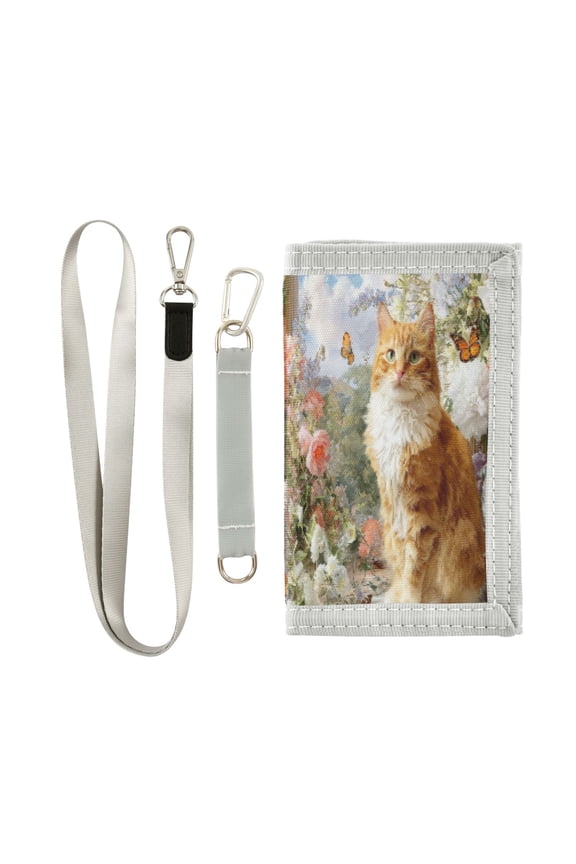 Cloth Purse Boys' Novelty Wallets Girls' Novelty Wallets Men's Wallets Women's Wallets Card Wallet Cash Wallet Student ID Bag Coin Wallet Elegant Orange Cat