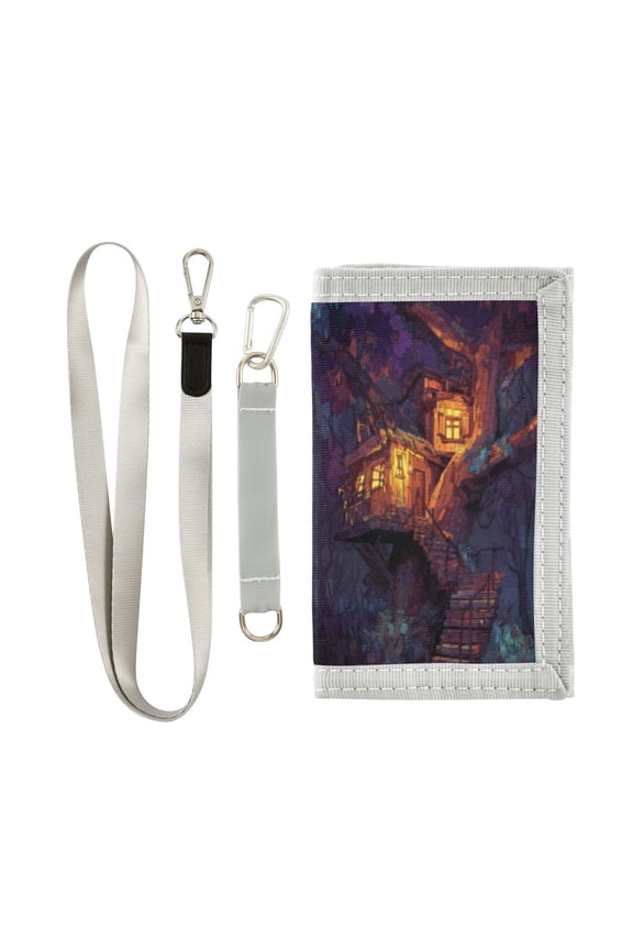 Cloth Purse Boys' Novelty Wallets Girls' Novelty Wallets Men's Wallets Women's Wallets Card Wallet Cash Wallet Student ID Bag Coin Wallet Enchanted Cabin Glowing Woods