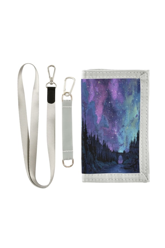 Cloth Purse Boys' Novelty Wallets Girls' Novelty Wallets Men's Wallets Women's Wallets Card Wallet Cash Wallet Student ID Bag Coin Wallet Fantasy Aurora Sky World