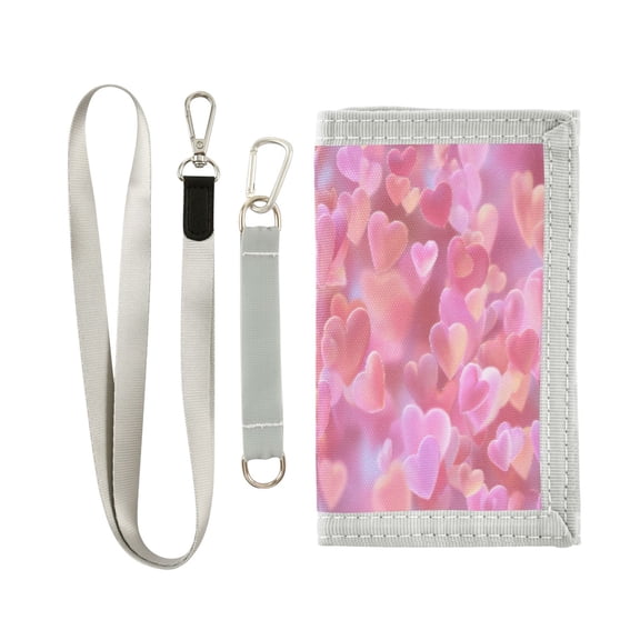 Cloth Purse Boys' Novelty Wallets Girls' Novelty Wallets Men's Wallets Women's Wallets Card Wallet Cash Wallet Student ID Bag Coin Wallet Floating Pink Heart