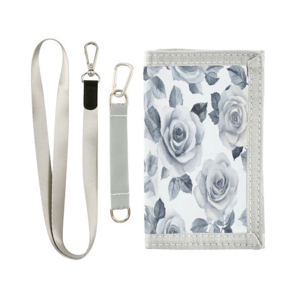 Cloth Purse Boys' Novelty Wallets Girls' Novelty Wallets Men's Wallets Women's Wallets Card Wallet Cash Wallet Student ID Bag Coin Wallet Gray Roses
