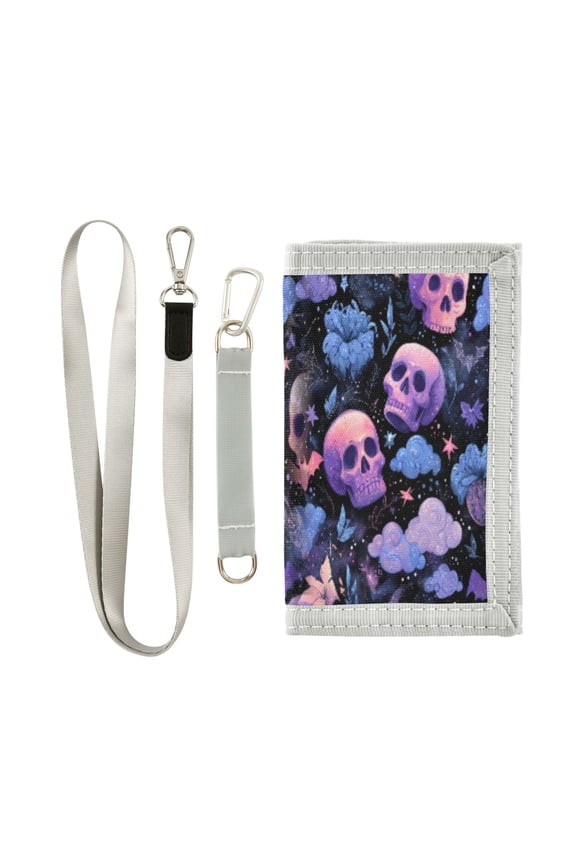 Cloth Purse Boys' Novelty Wallets Girls' Novelty Wallets Men's Wallets Women's Wallets Card Wallet Cash Wallet Student ID Bag Coin Wallet Halloween Pink Skull