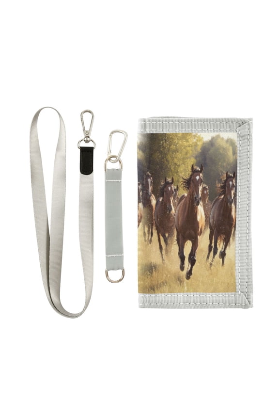 Cloth Purse Boys' Novelty Wallets Girls' Novelty Wallets Men's Wallets Women's Wallets Card Wallet Cash Wallet Student ID Bag Coin Wallet A Herd Of Running Horses