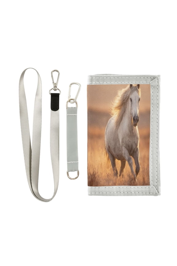 Cloth Purse Boys' Novelty Wallets Girls' Novelty Wallets Men's Wallets Women's Wallets Card Wallet Cash Wallet Student ID Bag Coin Wallet Majestic White Horse